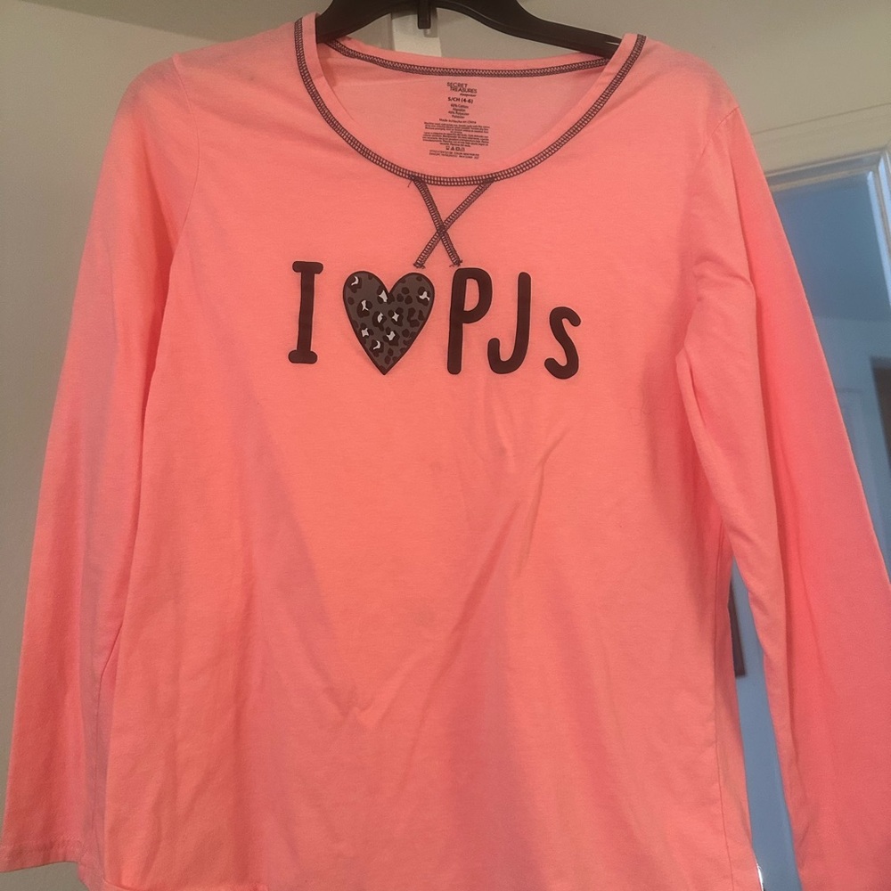Pink Long Sleeve 'I Love PJs' Top